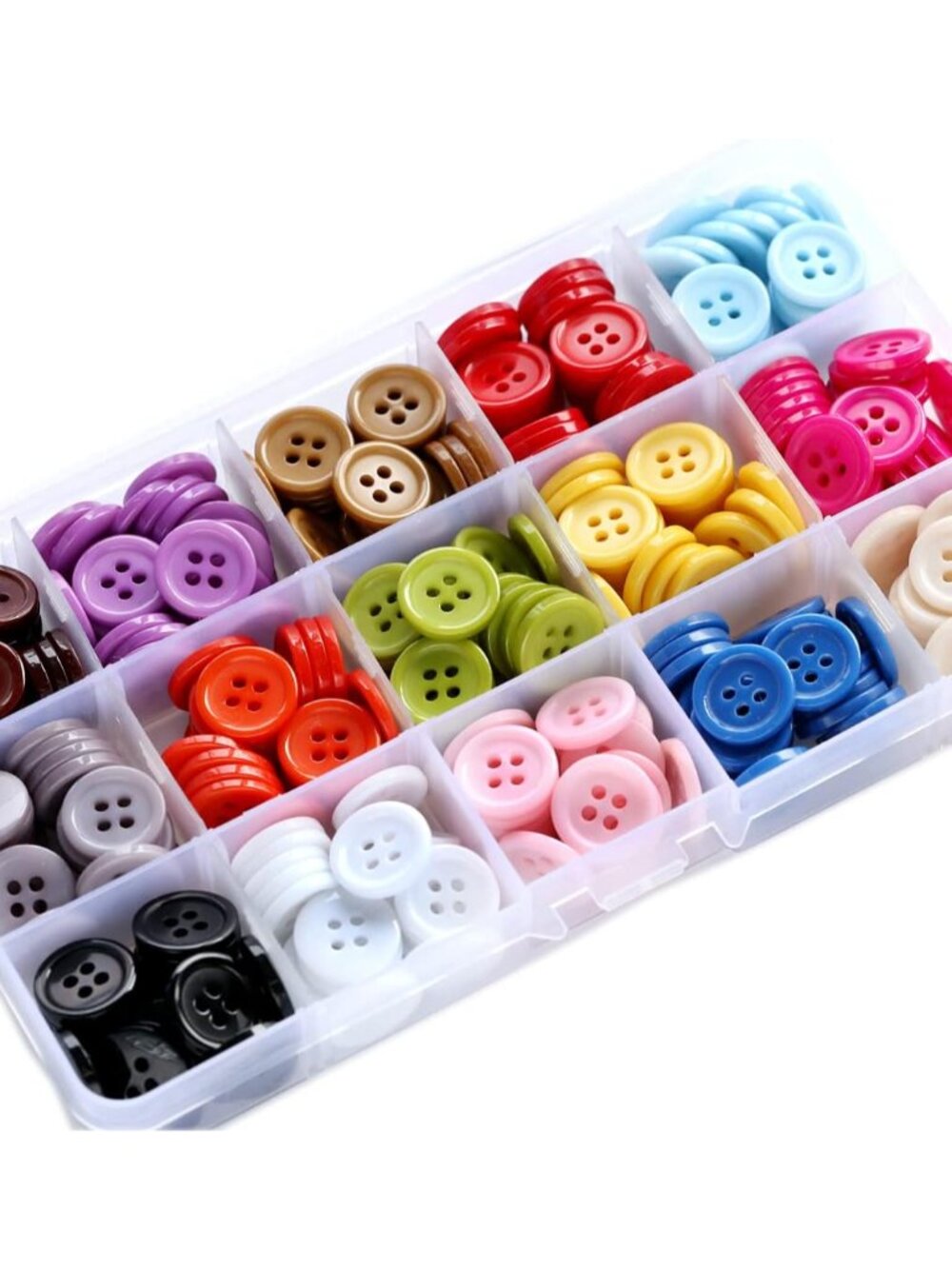 5/8 Inch 15mm 15 Colors Assorted Buttons for Sewing Flatback Button Multicolors